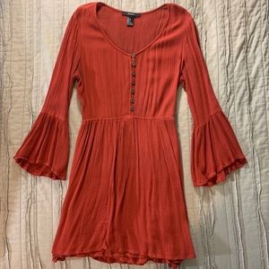 Burnt orange/sienna bell sleeve dress